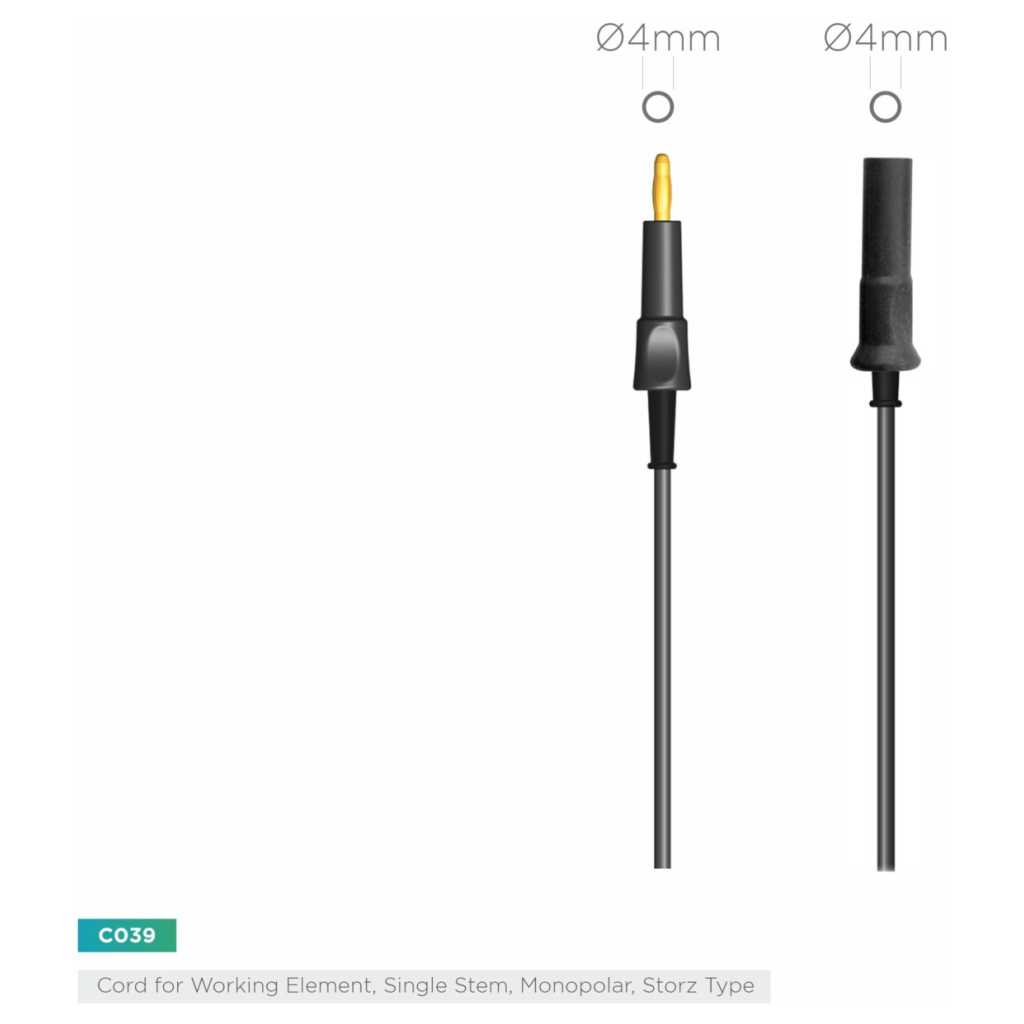 Кабель для рабочего элемента с одним стержнем, монополярный